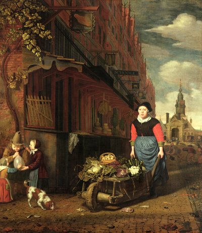 Dutch Genre Scene by Michiel van Musscher
